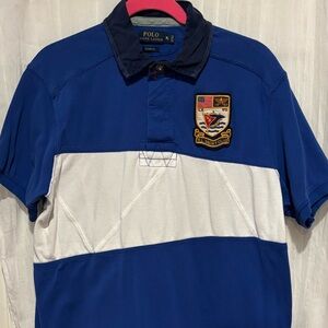 Polo Ralph Lauren Rugby Shirt Mens XL custom fit RL yacht club patch flag logo